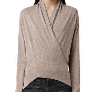 AllSaints Cream Rola Twist Jumper Small can Fit Medium Merino Wool